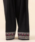 Unstitched Women's Embroidered Textured Lawn Black Three Piece Suit